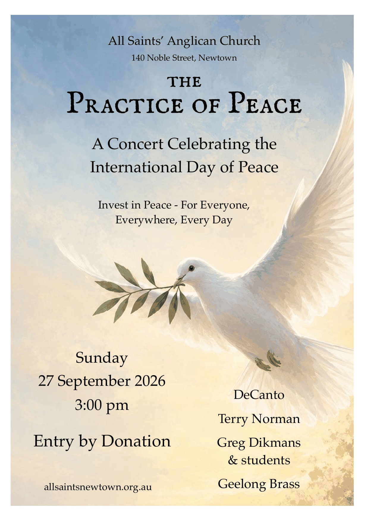 The Practice of Peace — concert poster